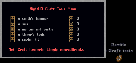 Craft Tools Sistemi